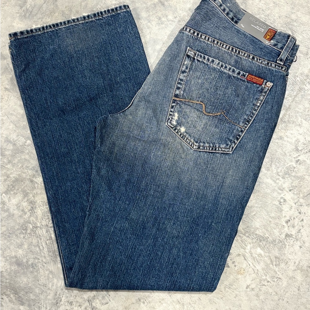 7 For All Mankind Relaxed Fit Blue Jeans